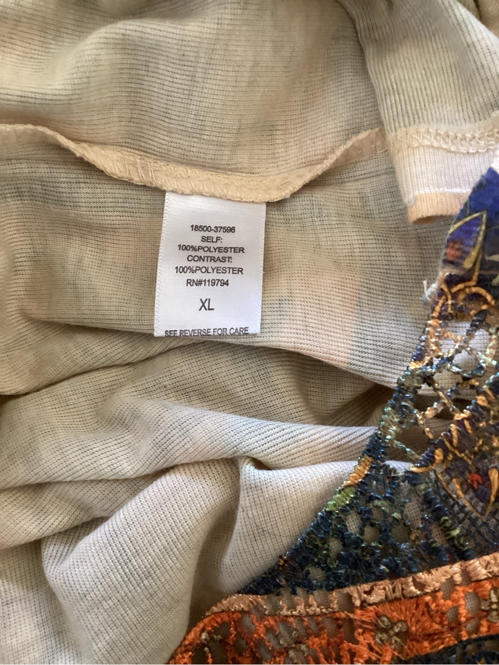 ONE WORLD Boho Paisley Sleeveless Tunic in Beige, Teal, Brown - Picture 10 of 12